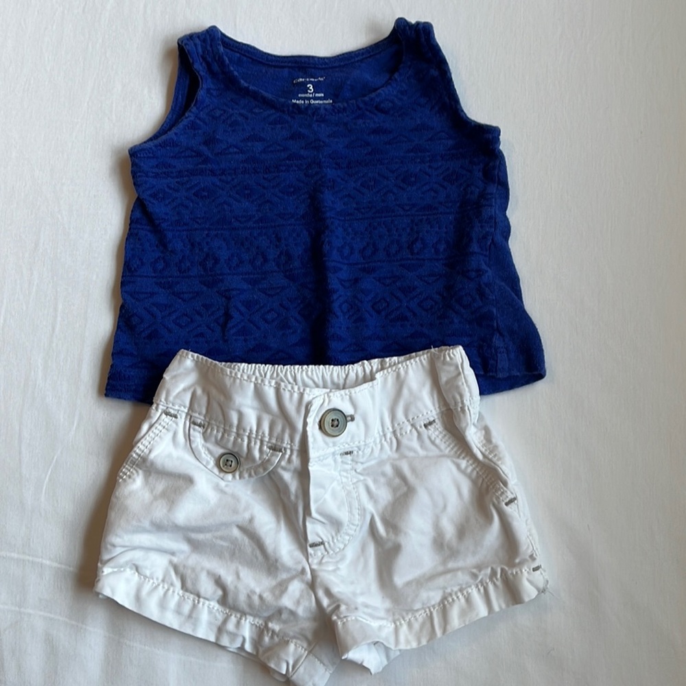 Carter’s Blue Tank and White Shorts size 3 Months